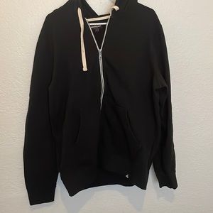 Men’s Large American Giant Black Full-Zip Hoodie and Olive Green t-shirt